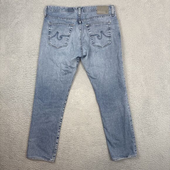 AG Adriano Goldschmeid Jean Mens Blue Everett Slim Straight Size 34 - Picture 2 of 7
